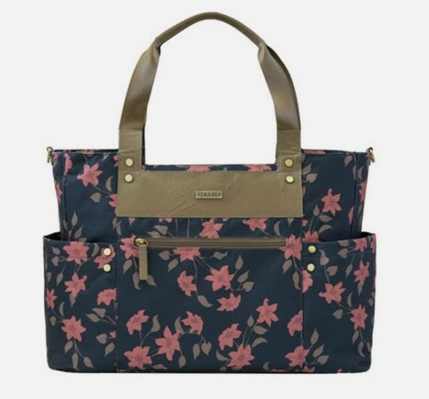 Navy Floral Baby Diaper Diaper Bag - JJ Cole