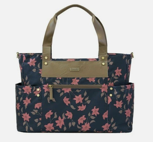 Navy Floral Baby Diaper Diaper Bag - JJ Cole