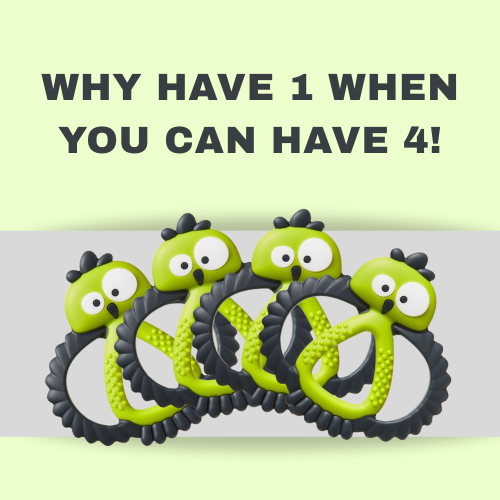 Kalani Mini Silicone Sensory Teething Toy - 4 Pack Deal! - Tommee Tippee