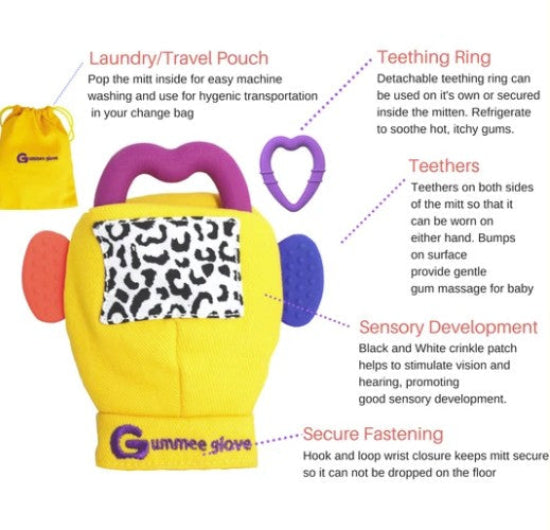 Yellow Gummie Teething Mitten - Gummee Glove